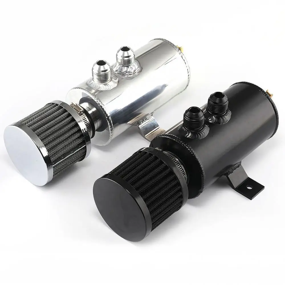 

Hot Sales 750ml 2 Holes Vehicle Engine Oil Catch Can Tank Separator with AN10 Connector