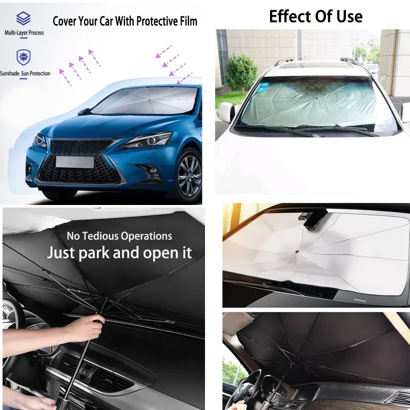 Солнцезащитный зонт для лобового стекла автомобиля простая установка легкий