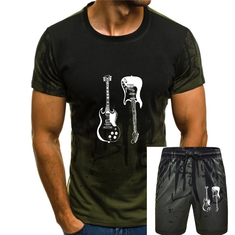 

ROCK GUITARS - Adult Unisex Tee Shirt Soft Tri Rock n Roll Electric Music Guitar Screen-print Tshirt Cool Shirt men t shirt