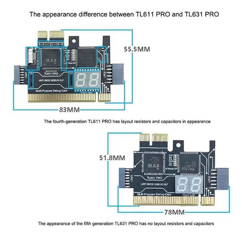 Фото Диагностическая карта TL631 Pro + карта расширения Диагностическая карта PCI PCI-E Mini PCI-E Многофункциональная материнская плата-T44C №3