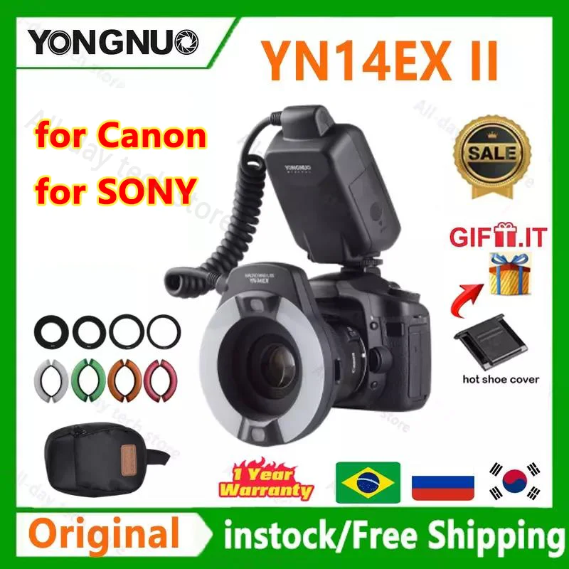 YONGNUO YN14-EX / YN-14EX II TTL YN14EX светодиодная Кольцевая вспышка Speedlite светильник камер Canon