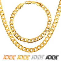collare jewelry sets for men goldblack gunrose goldsilver color necklace bracelet link chain wholesale men jewelry s268