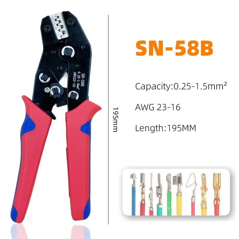 

Фреза для обжима С Храповым механизмом для Dupont JST MOLEX, с открытым цилиндром, без изоляции, с клеммами и ягодицами, SN-58B