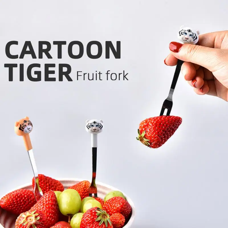 

Cartoon Tiger Fruit Pick Toothpick Party Decoration Animal Cartoon Children Snack Cake Dessert Food Fruit Forks Lunch Bento Bos