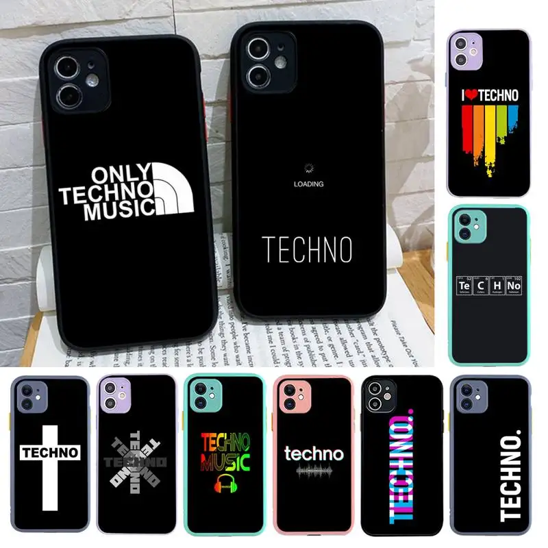 

Techno Music Phone Case for iPhone X XR XS 7 8 Plus 11 12 13 pro MAX 13mini Translucent Matte Case