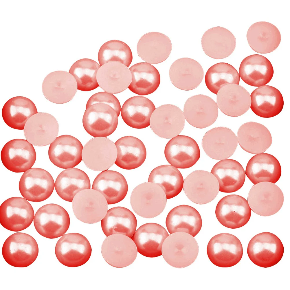 

2000pcs 4mm Round Artificial Pearl Beads Flat Back Pearl for Craft DIY Gift Making )