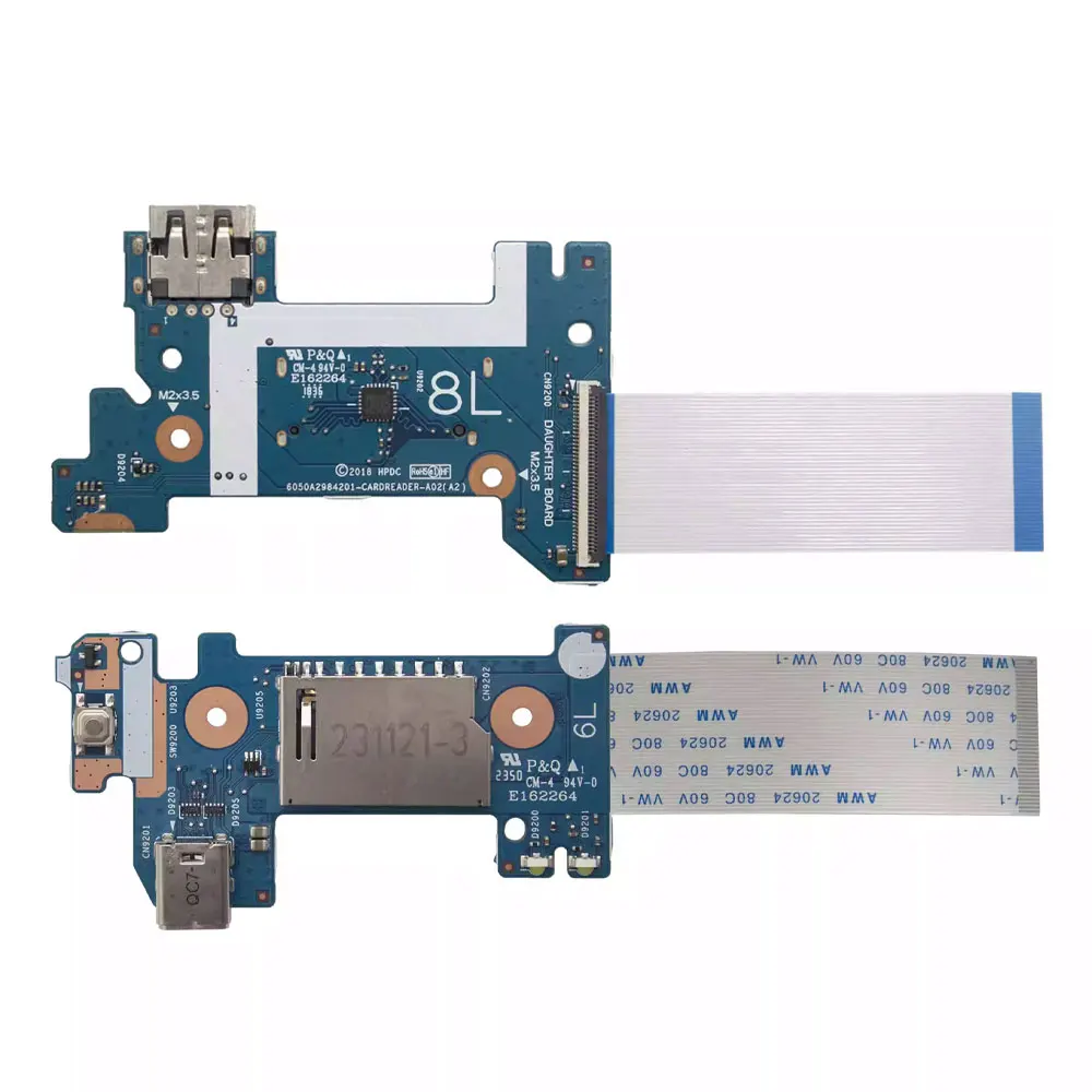 Фото Для ноутбуков HP 14S-CR, 14Q-CS, 14Q-CY, TPN-I131, TPN-I132, 240, 245, 246 G7: кабель USB Type-C с кнопкой включения/выключения (плата) L24483-001 №3