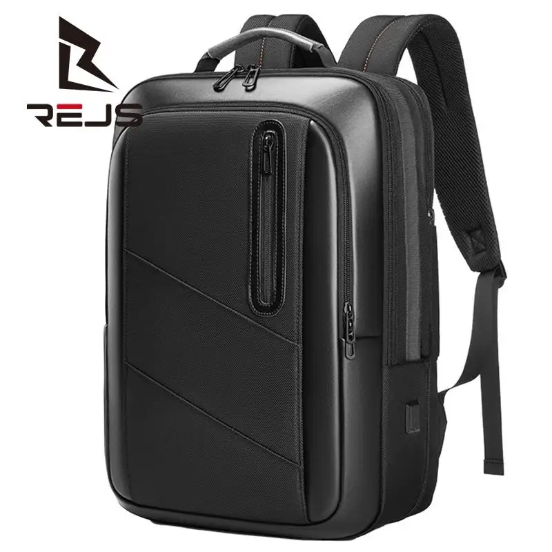 REJS Large Capacity Business Backpack men with Usb Charger 17.,3 Inch laptop backpack Waterproof Travel Bag Oxford Male Mochila