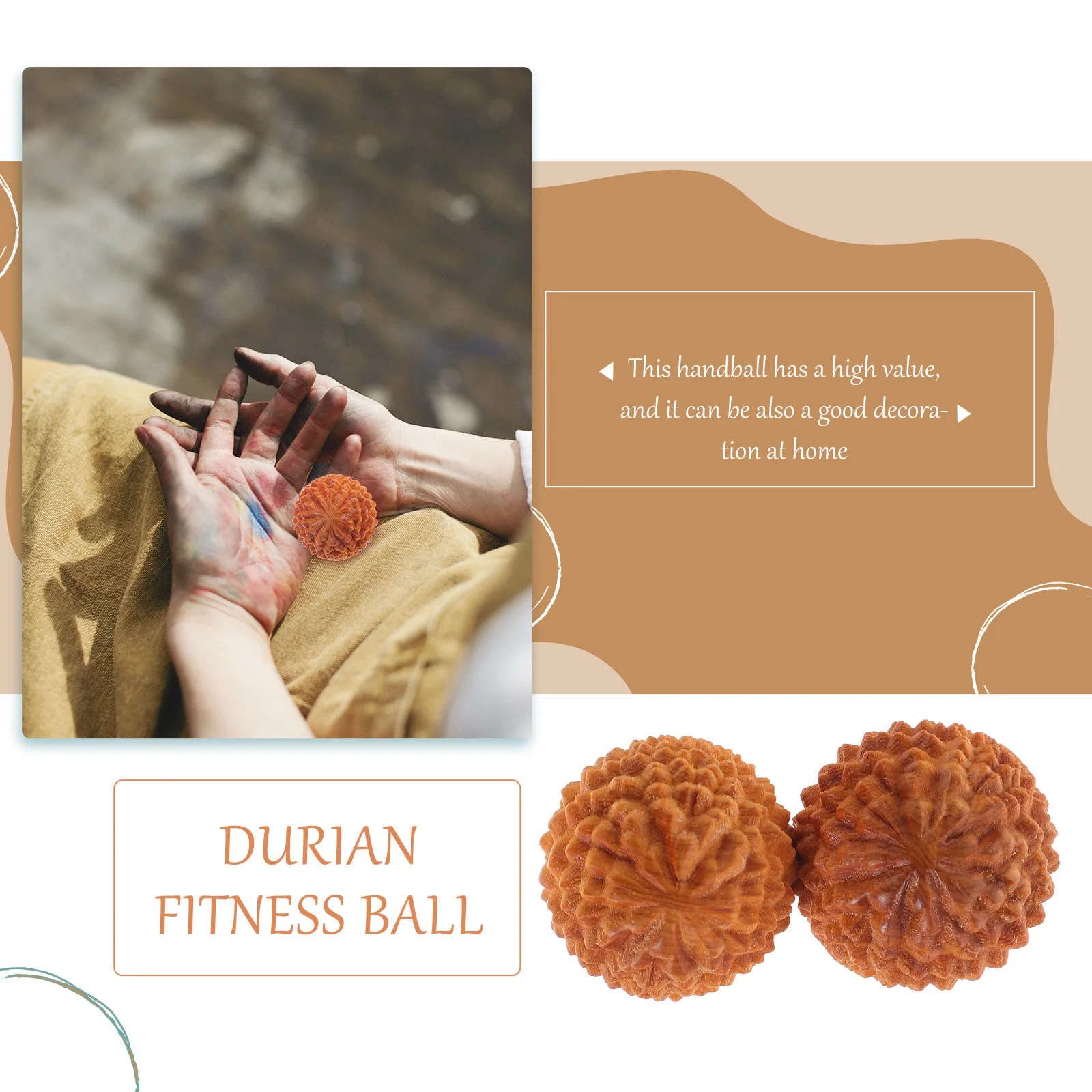 2 шт. массажный мяч фасциальный инструмент деревянный ручной дуриан сферические