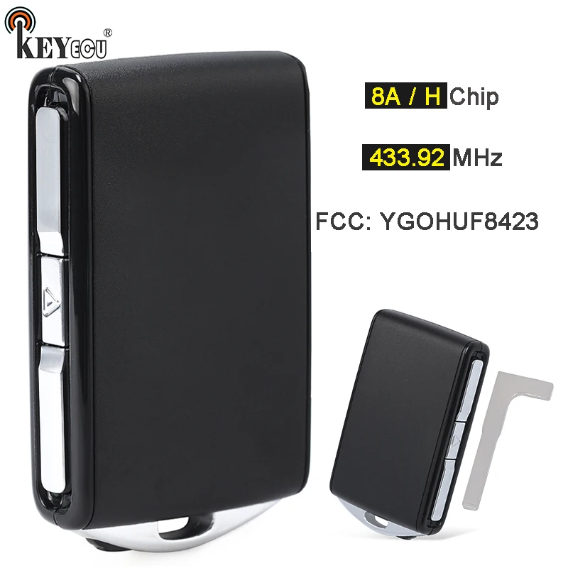 KEYECU 433 92 МГц FSK 8A/H чип YGOHUF8423 Сменный смарт-брелок для Volvo S90 XC40 XC60 XC90 V60 V90 2015-2022