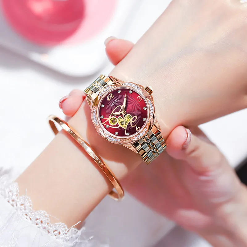 Waterproof Women's Watch Automatic Mechanical Movement Luxury Free Shipping Female Rose Gold Case Ladies Watches enlarge