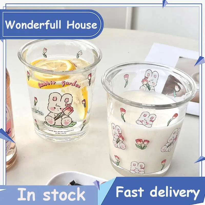 

Cold Brew Water Cup Cartoon Cute Glass Ins Style Milk Cup Breakfast Coffee Cup Cold Drink Cold Drink Cup Drinking Utensils