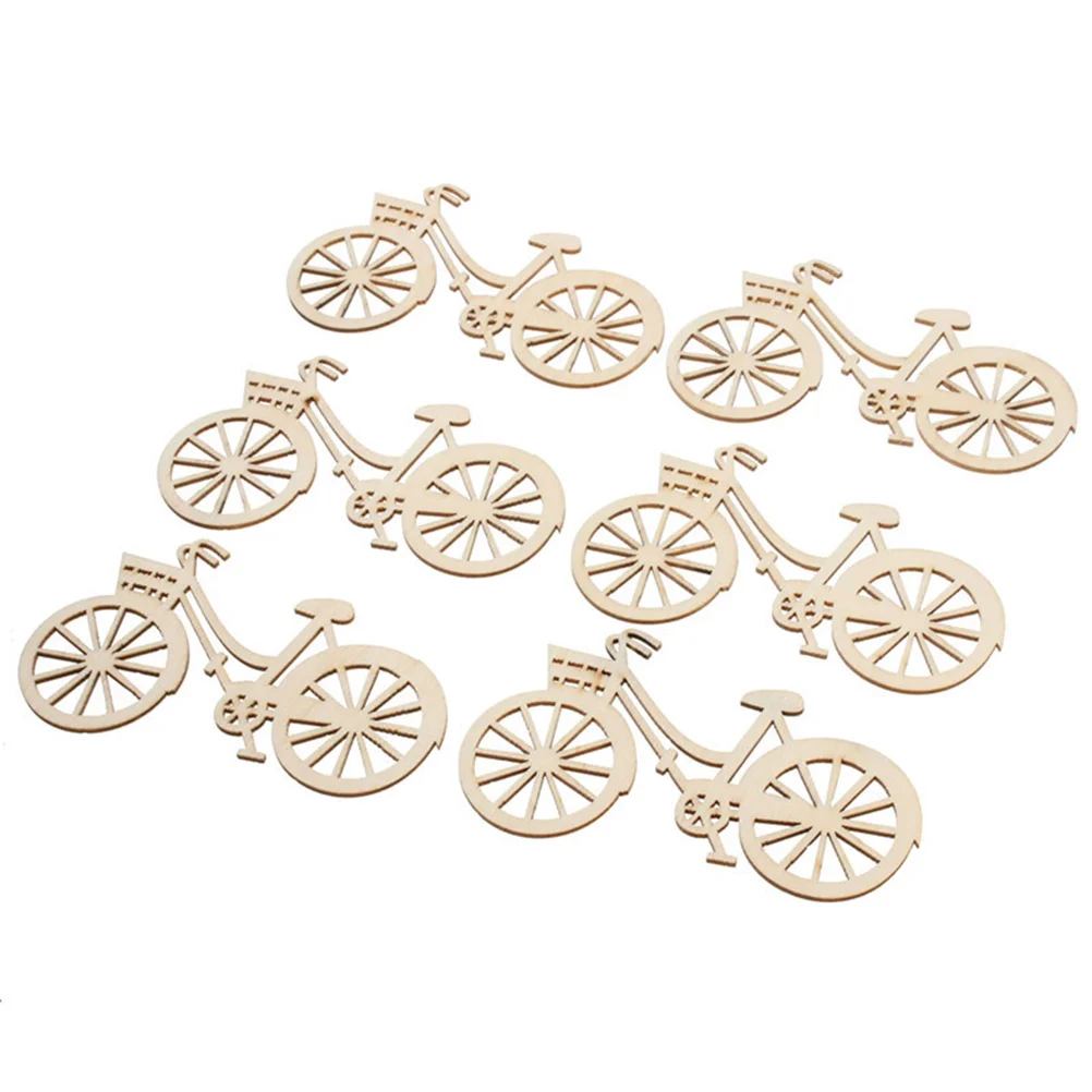 

20-Piece Cutout DIY Hollow Bike Wood Slices Wooden Ornaments for Home Decor Handworking Activities