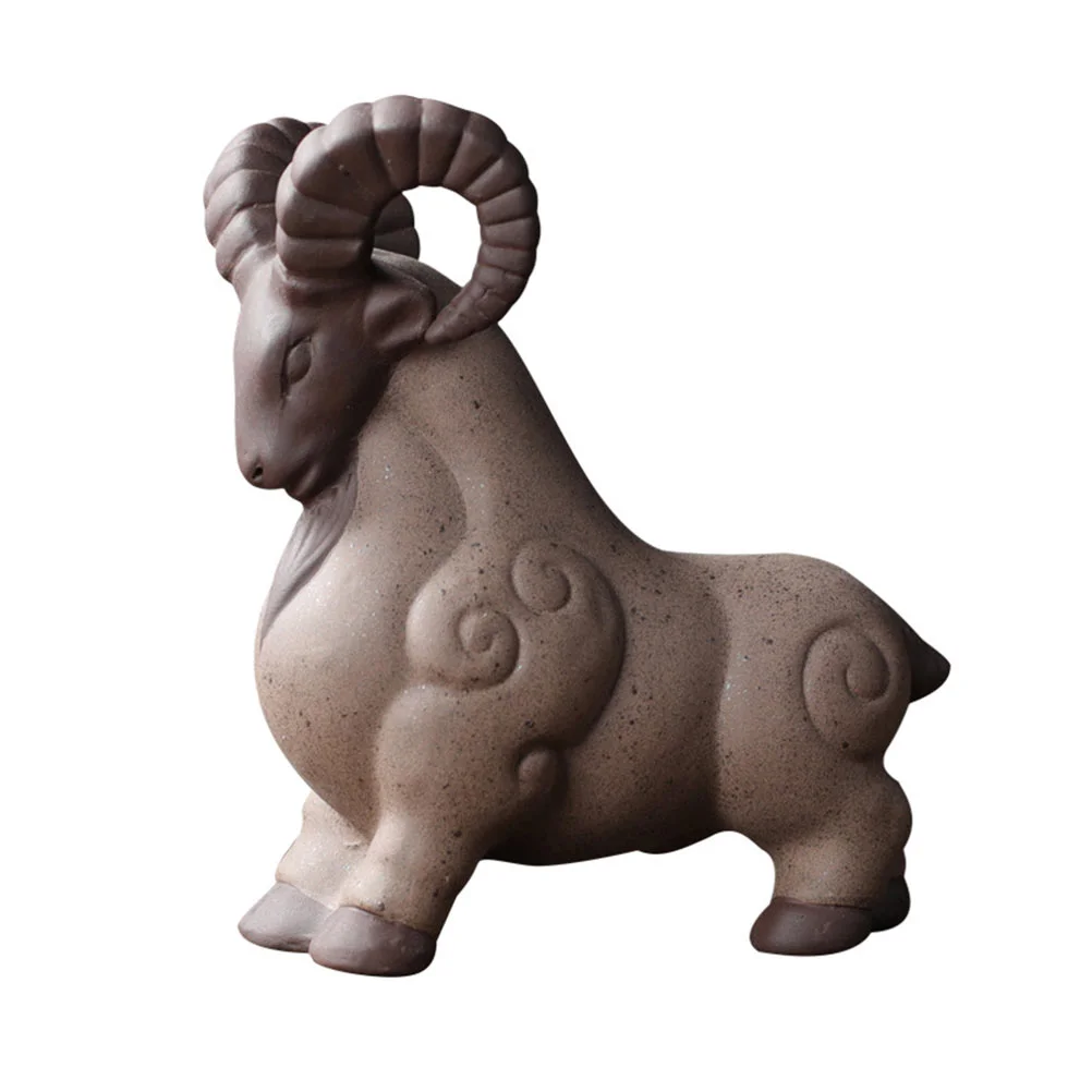

1pc Creative Sheep Modeling Pottery Craft Ornament Purple Clay Adornment