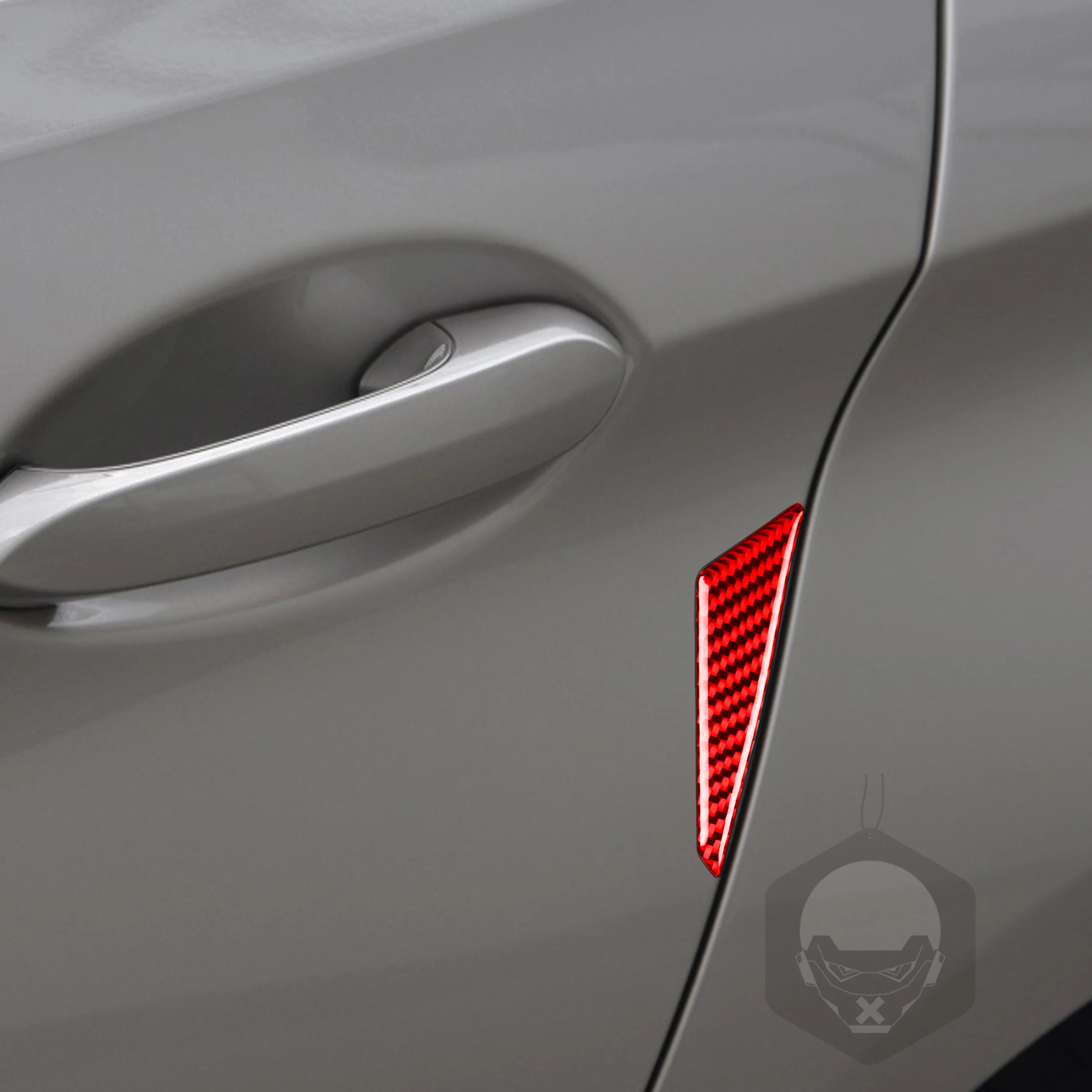 Фото Для CADILLAC SRX 2010-2012: Комплект защиты дверей от ударов, красный, из настоящего мягкого карбона, аксессуары для интерьера автомобиля, декоративные наклейки №2