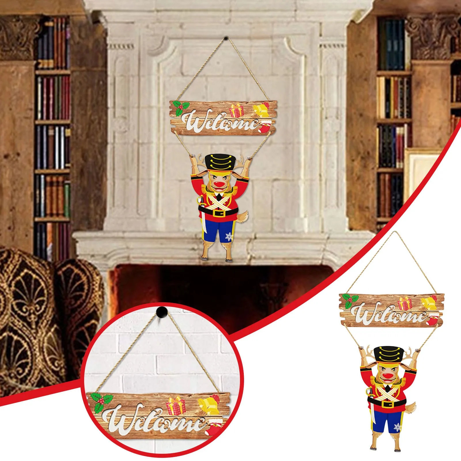 

Crown Of Wood Decor Christmas Wall Decor Wood Decor Light Painting Mason Jar Holders for Kitchen Vertical Home Sign with Wreath