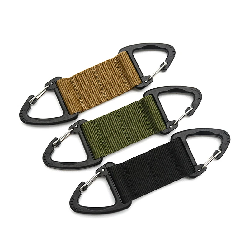 

Nylon Key Hook Double Hooks Triangle Buckle Hanging System Travel Bag Bushcraft Clip Camping Hiking Carabiner Accessories