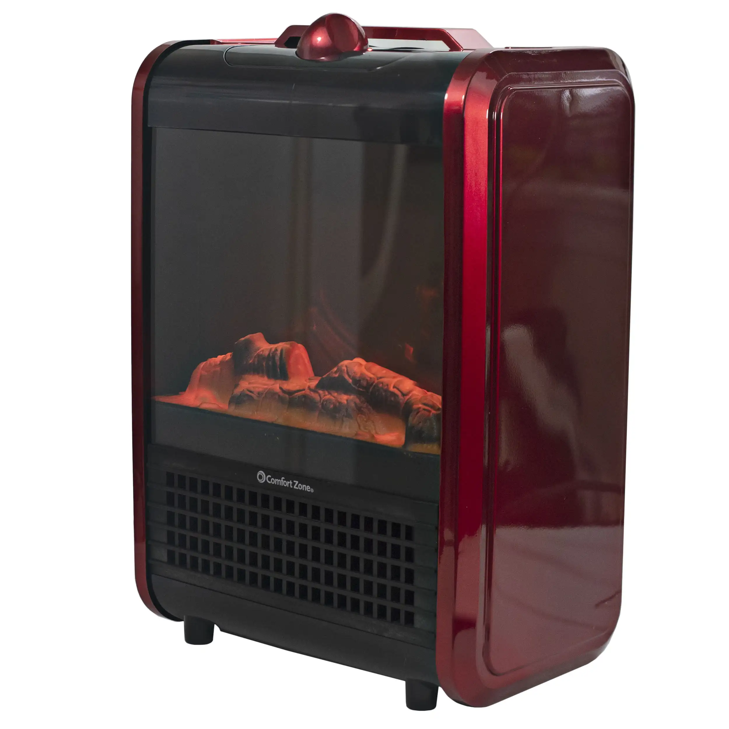 

120 VAC Mini Portable Fireplace Heater,Red