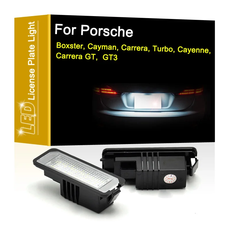 

12V LED Number Plate Lamp For Porsche 987 Boxster Cayenne 911 Carrera Turbo 991 GT3 958 Cayenne White License Plate Light Assemb