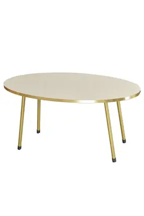 

Modern Center table Cream Ellipse Metal Toe Gold coffee tables table basse furniture living room table