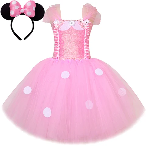 Детское розовое искусственное платье для девочек на день рождения, балетная юбка, детские рождественские платья на Хэллоуин, Мультяшные принцессы
