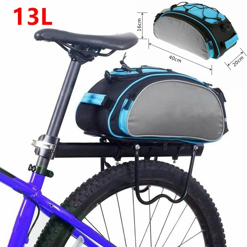 

13 Litre MTB Bicycle Rear Rack Carrier Bag Trunk Pannier Outdoor Cycling Shoulder Luggage 600D Waterproof Bike Seat Storage Bags