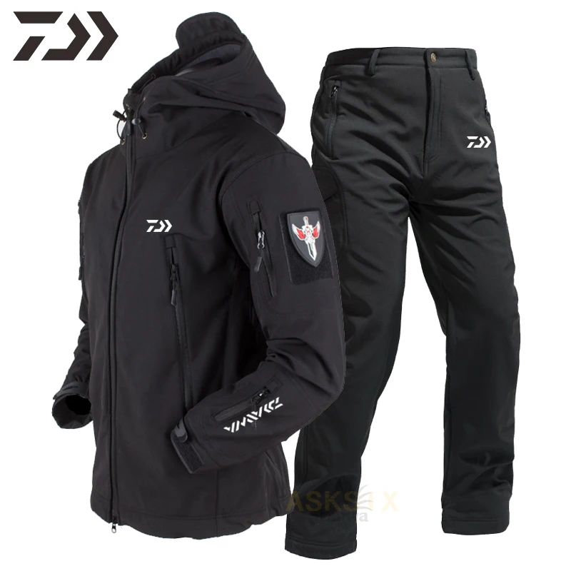 

Осенне-зимний костюм для рыбалки, водонепроницаемая ветрозащитная одежда Daiwa для рыбалки, мягкая тактическая уличная спортивная одежда, му...