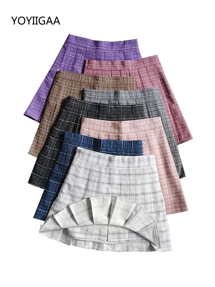 

Summer Women Plaid Skirts High Waist Female Pleated Mini Skirt Harajuku Preppy Style Lady Dance Short Skirt Fashion Woman Skirts