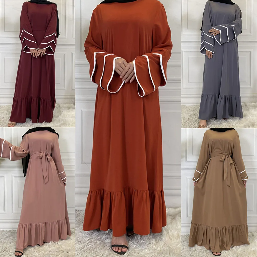 ИД мусульманское женское длинное платье, Исламская демисезонная абайя, арабский Рамадан, Средний Восток, кафтан, длинное платье, пакистанск...