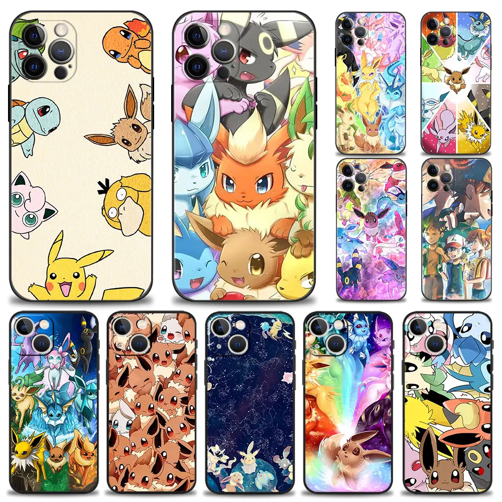 Pokemon Pikachu Psyduck Squirtle Family Case For Apple iPhone 13 12 11 14 Pro Max Mini XS Max XR X 7 8 6 6S Plus 5 5S Shell