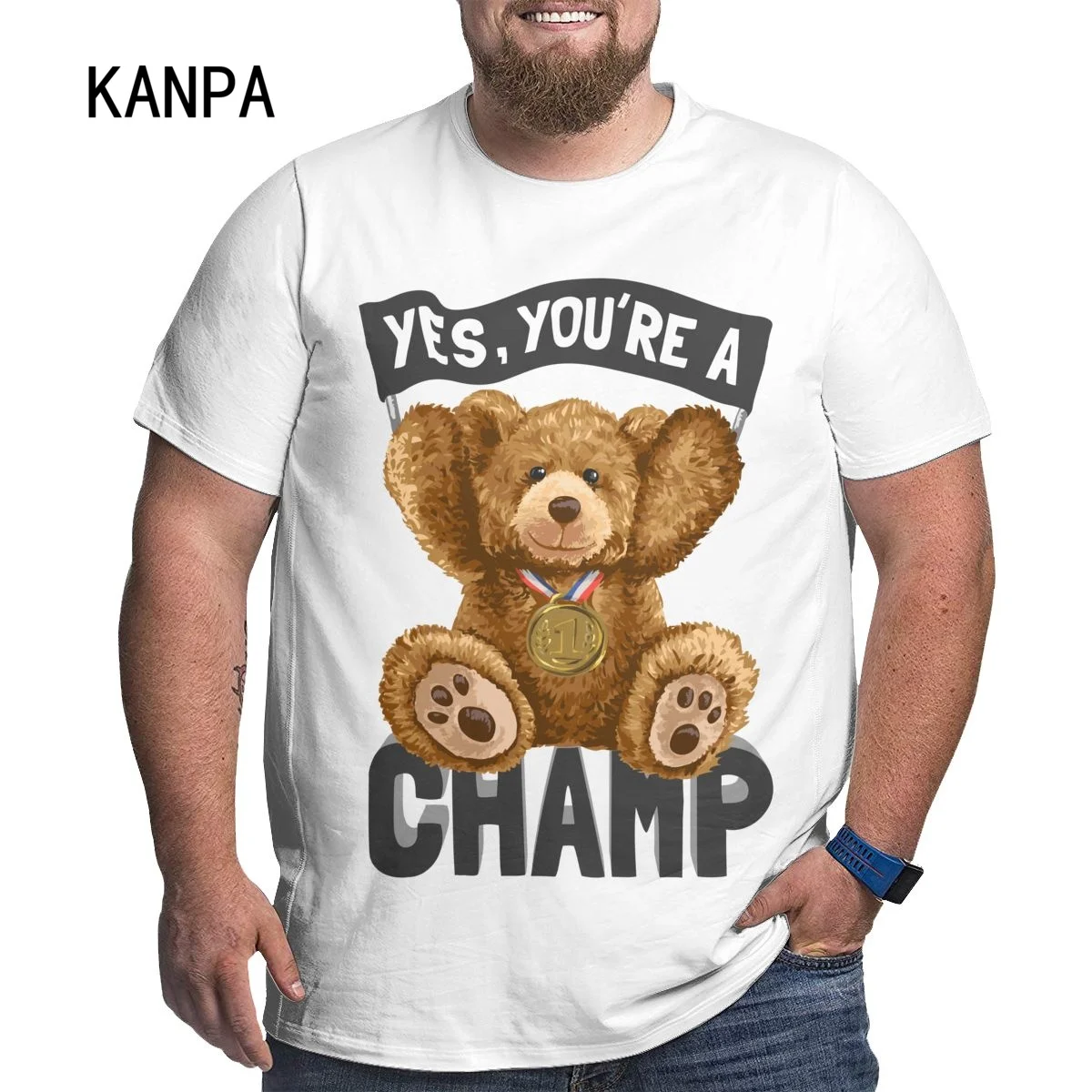 

Oversized T-shirt Funny Bear Print Cotton O-neck Tops T Shirts White Summer Short Sleeve Harajuku Casual Hip Hop T Shirt for Men