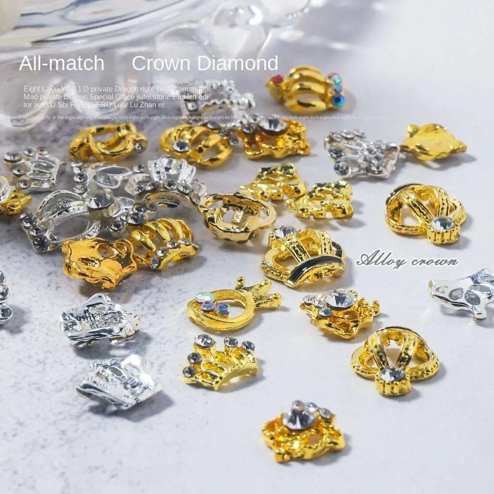 

Crown Manicure Accessories Princess Diamond Nail Jewelry 3D Nail Art Drills Nail Rhinestones Crown Nail Decorations