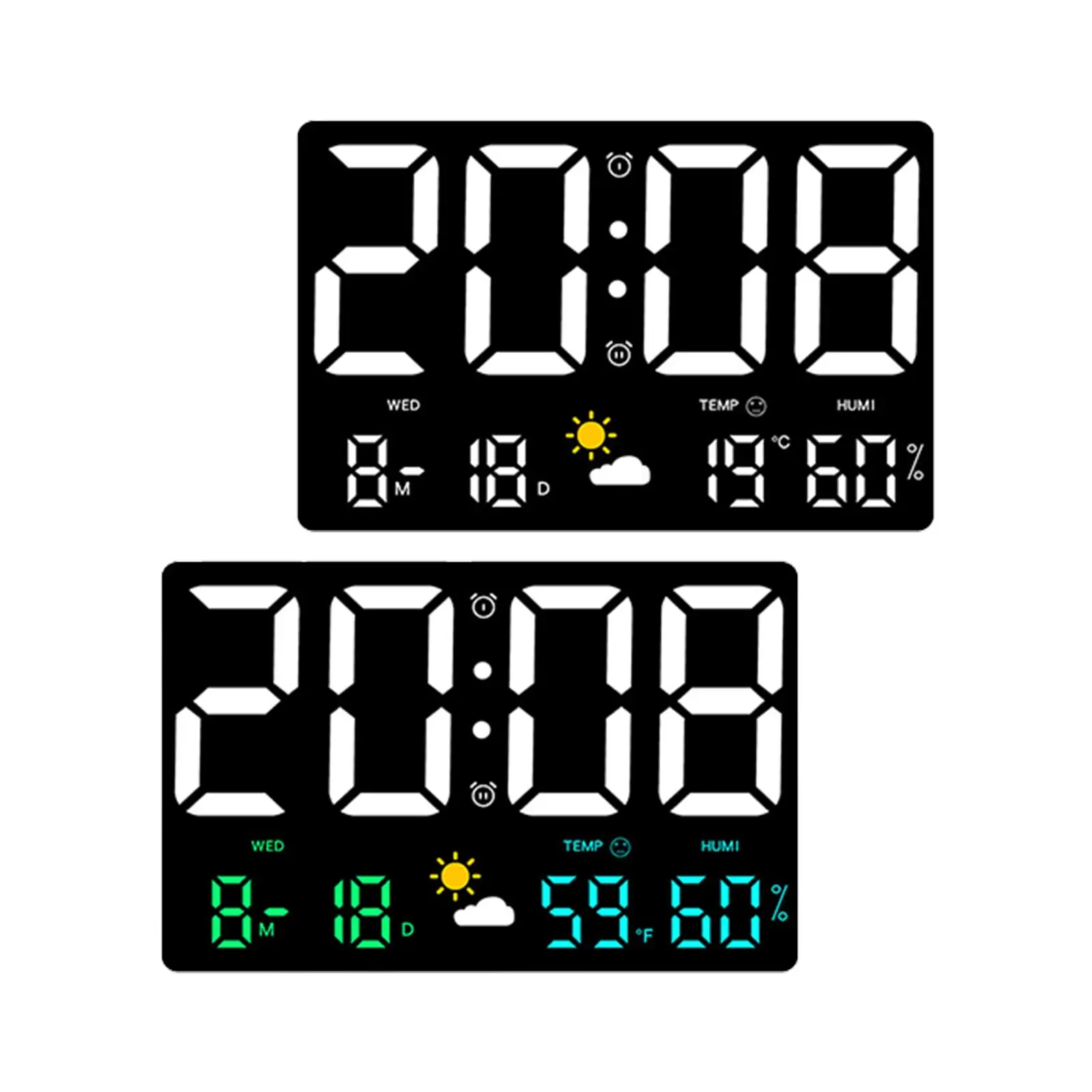 Large Number Display Usb Powered Dimmable Digital Wall Clock
