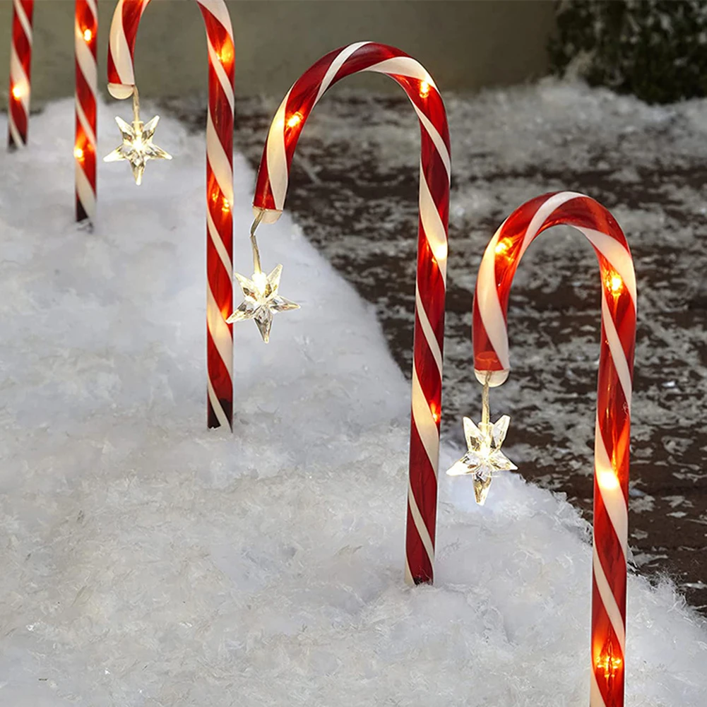 

Solar Christmas Candy Cane Light Outdoor Waterproof Christmas Courtyard Decor