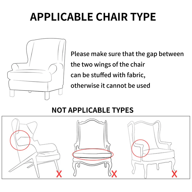 1Set Wing Chair Cover Elastic Back Chairs Slipcover Printed Armchair Seat Covers for Living Room Sofa Stool Slipcovers | Дом и сад