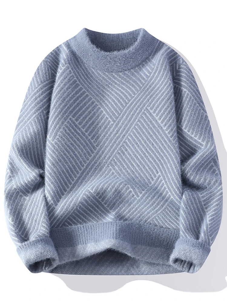 Осенние белые свитера для мужчин, однотонные вязаные свитера с круглым вырезом, Зимние Повседневные пуловеры, уличная одежда, Базовая Трикотажная одежда для мужчин, A239