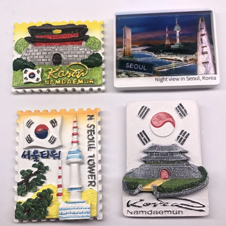 

Корейские туристические аттракционы, живописные сувениры, магниты для холодильника из стерео смолы, фотомагниты