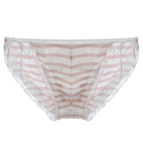 Мужское милое дышащее хлопковое нижнее белье, удобные трусы на шнуровке в полоску, бондажные трусы, танцевальные костюмы для живого шоу, тайский мальчик