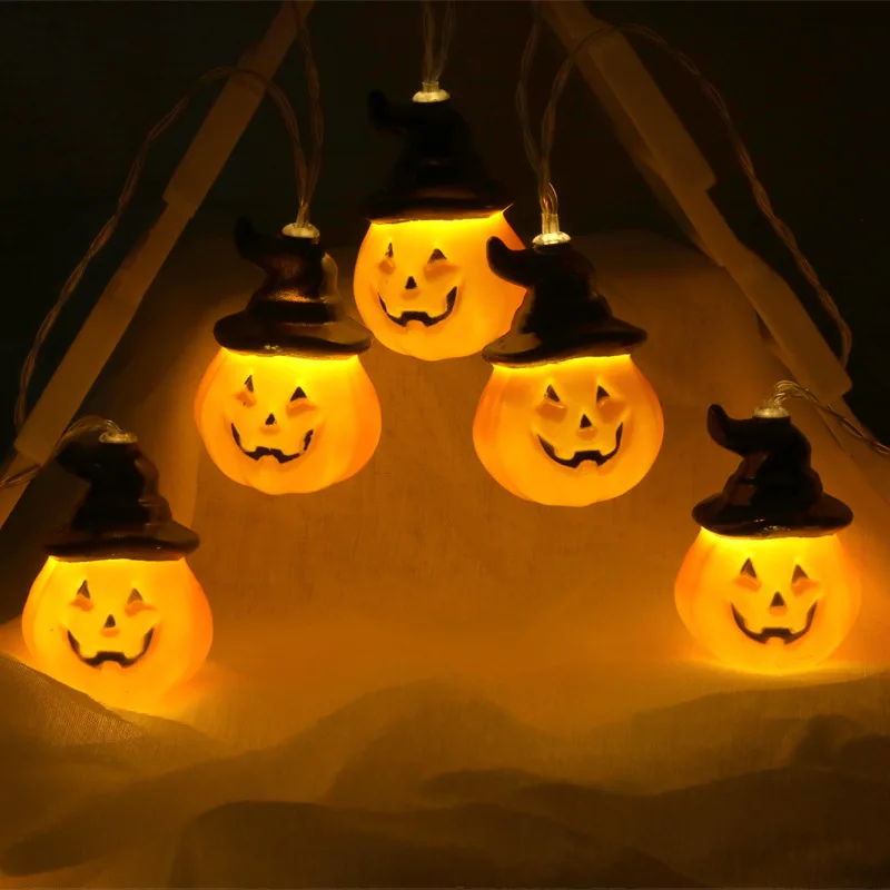 

Halloween pumpkin shaped LED light string decoration props Smiling face pumpkin light Ghost Festival decoration props