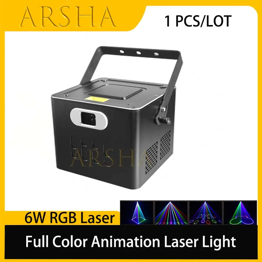 

1 PCS 6W Full Color Laser Light Beam Scanning Animation Pattern Effect Laser Projector For DJ Disco Stage Party Wedding