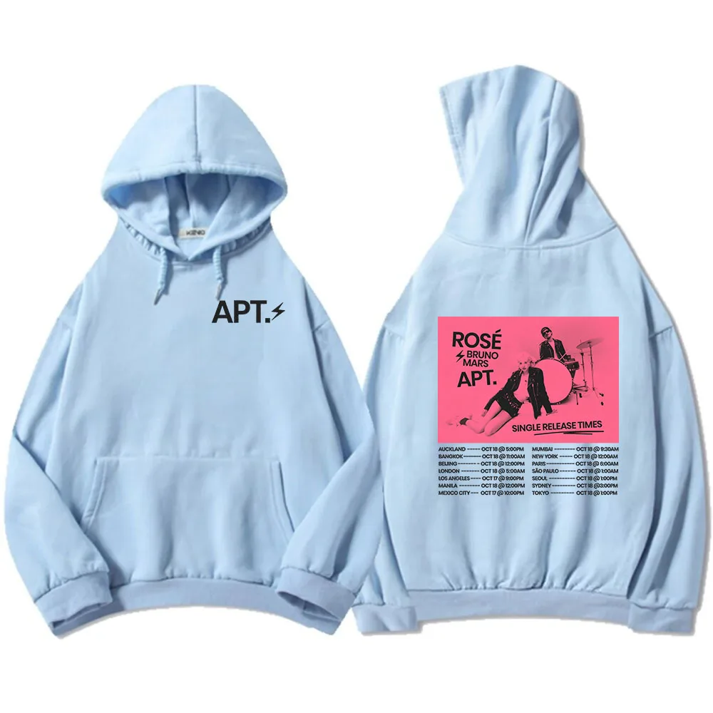 APT 2024 толстовки с рисунком New Song ROSÉ и Bruno Mars Sudaderas Hombre зимние пуловеры капюшоном