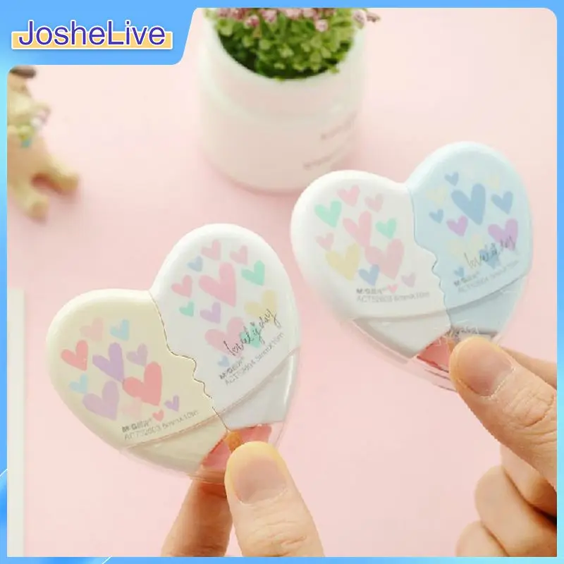 

NEW Meters Love Heart Milky Sticker Correction Tape Aterial Escolar Kawaii Stationery Office School Supplies Pen Back Corrector