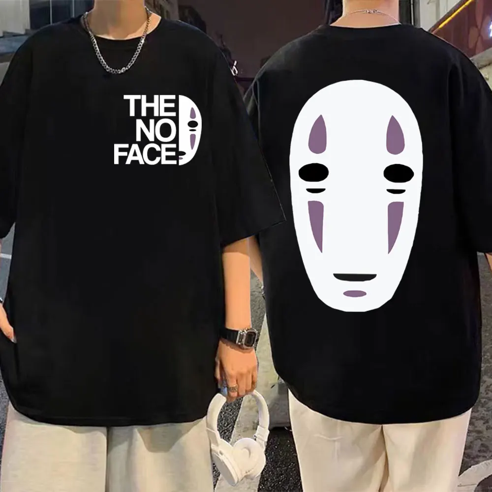 

Japan Anime Spirited Away No Face Man Print T Shirt Men Women High Street Fashion Short Sleeve T-shirt Summer Casual Cotton Tees