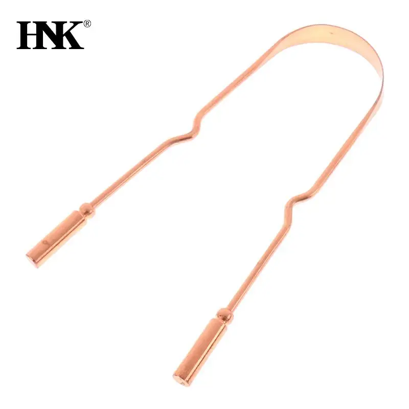 Tongue Scraper Copper Oral  Cleaner Brush Fresh Breath Cleaning Coated Tongue Toothbrush Oral Hygiene Care Tools