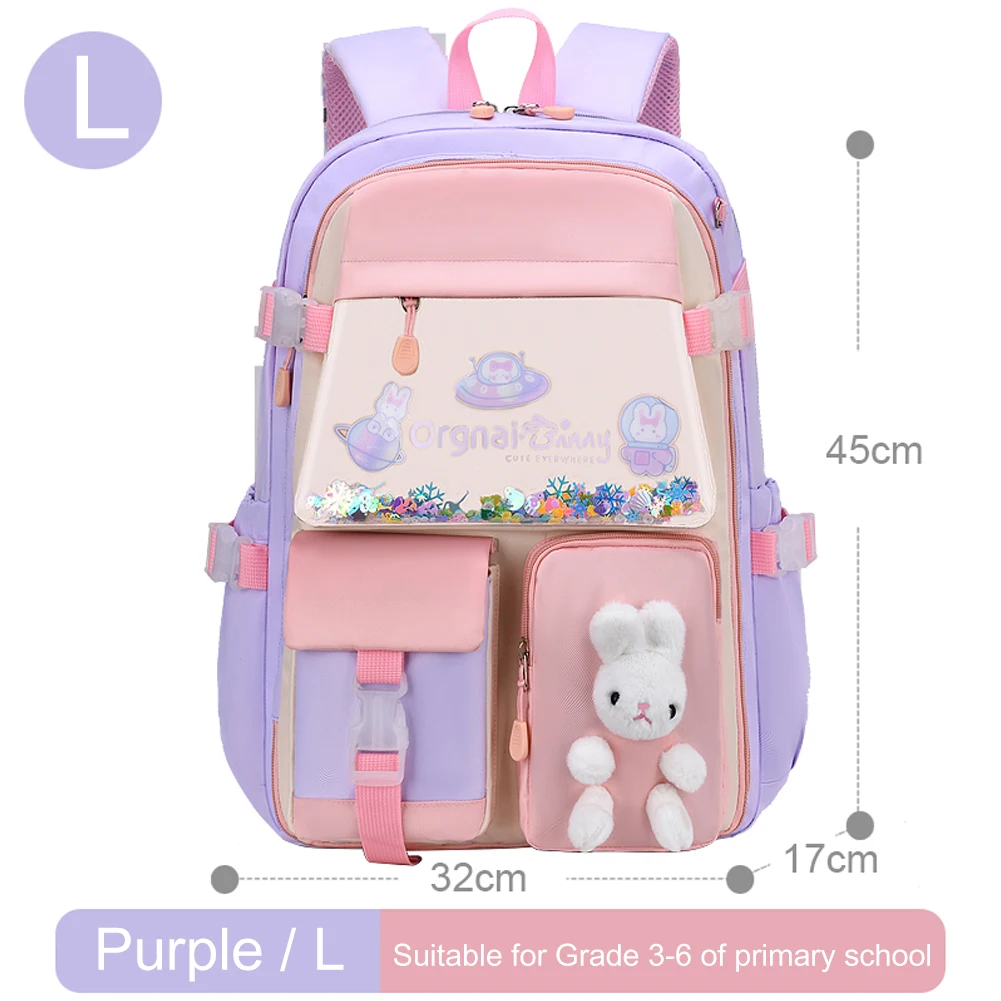 

Милый рюкзак с мультяшным кроликом для девочек, студентов, детских садов, принцесс, школьная сумка для книг