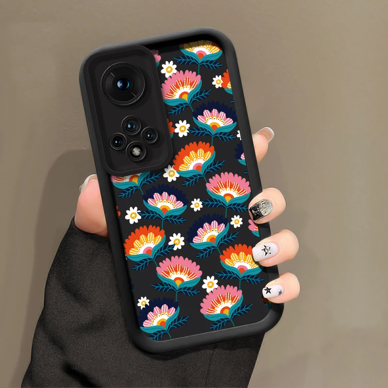 Фото Роскошный чехол для телефона с цветочным узором для Huawei Nova Y90 Y70 Plus 10 9 SE 5i 7 Pro 7i, силиконовый противоударный матовый мягкий чехол из ТПУ №4