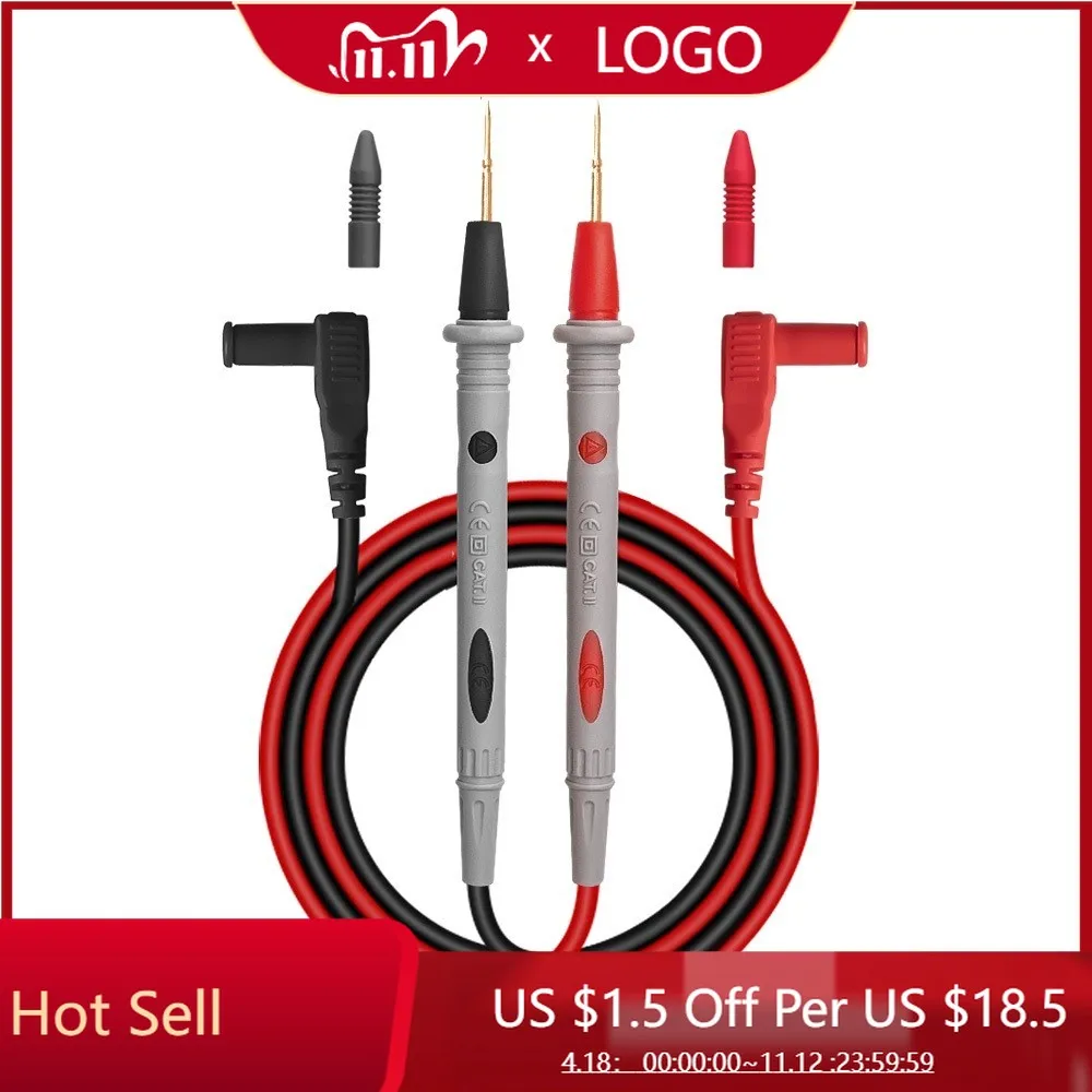 

2 Pcs Multimeter Pen Line PT1005 1000V 10A Universal Digital Multimeter Probe Test Instrument Pen For Tester Measuring Tools