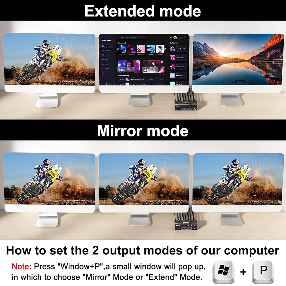 Фото KVM-переключатель 3 компьютера 3 монитора HDMI-совместимый + DisplayPort USB3.0 KVM-переключатель 8K при 60 Гц/4k при 144 Гц Тройной монитор DP KVM для 3 ПК №5