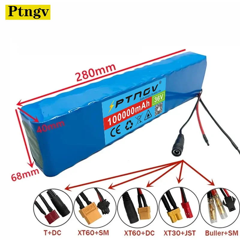 

36V 100Ah 18650 Rechargeable Lithium Battery Pack 10S3P 1000W Power Modified Bicycle Scooter Electric Vehicle with BMS