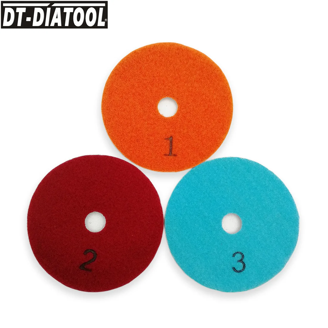 

DT-DIATOOL 9pcs Diameter 100mm/4" 3 Steps Wet Diamond Polishing Pads For Granite Marble Artificial Stone Sanding Discs Wet Use